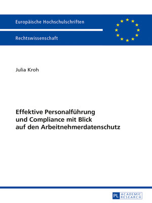 cover image of Effektive Personalfuehrung und Compliance mit Blick auf den Arbeitnehmerdatenschutz